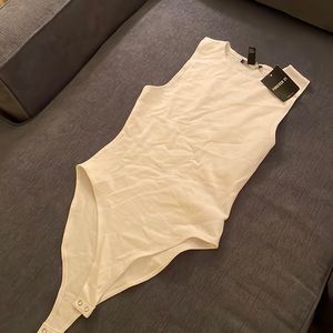 White high neck bodysuit